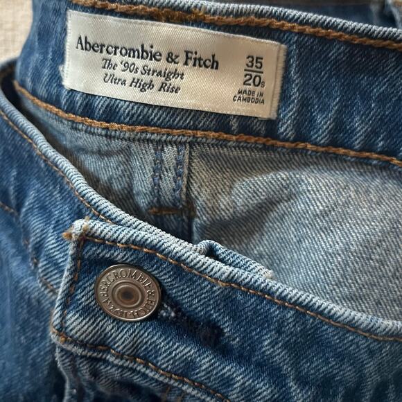 Abercrombie & Fitch 90’s Straight Ultra High Rise Jean Medium Wash Plus Size 20s - Picture 4 of 8
